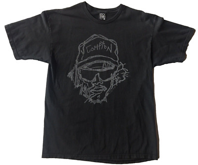 Made In USA Eazy-E Compton Rap T Faded Black Large T-Shirt Rock Smith Hip Hop