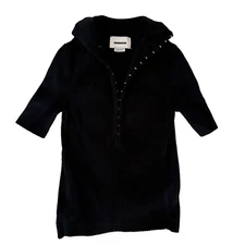 Zara x NARCISO RODRIGUEZ limited collection ribbed black polo size S 