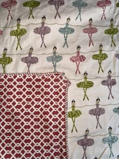 Eastern Accents Matilda Collection Girl’s Ballerina Print Ivory/pink Twin Duvet