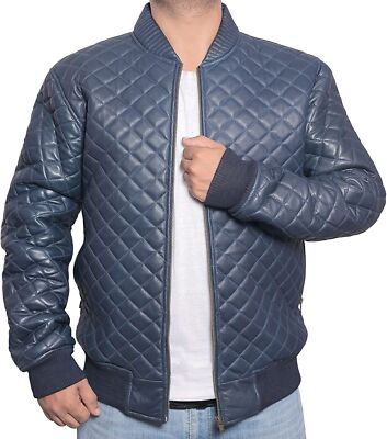 Herrenjacke Aus Lammleder Limitierte Auflage Blaue Bomber Steppjacke