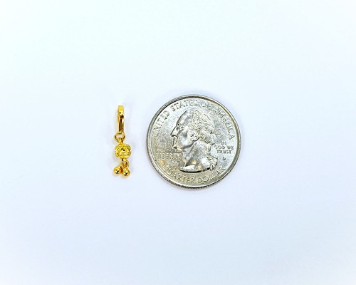 22K Yellow Gold Small Pendant With Dangler Genuine Hallmarked 916 Handcrafted - Picture 11 of 14