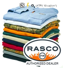 NEW-Rasco FR Flame Resistant Long Sleeve Henley T-Shirt-ALL COLORS Fast Shipping