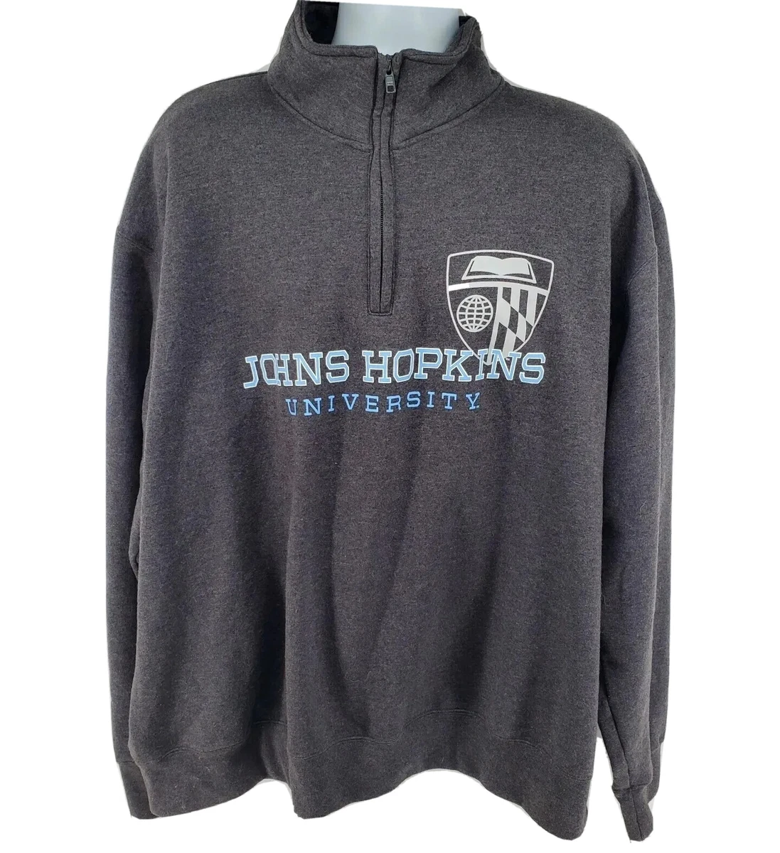 Champion Johns Hopkins University Sweatshirt Size 2XL 1 4 Zip Gray