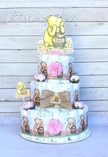 3 Tier Winnie The Pooh Diaper Cake Baby Shower Girl