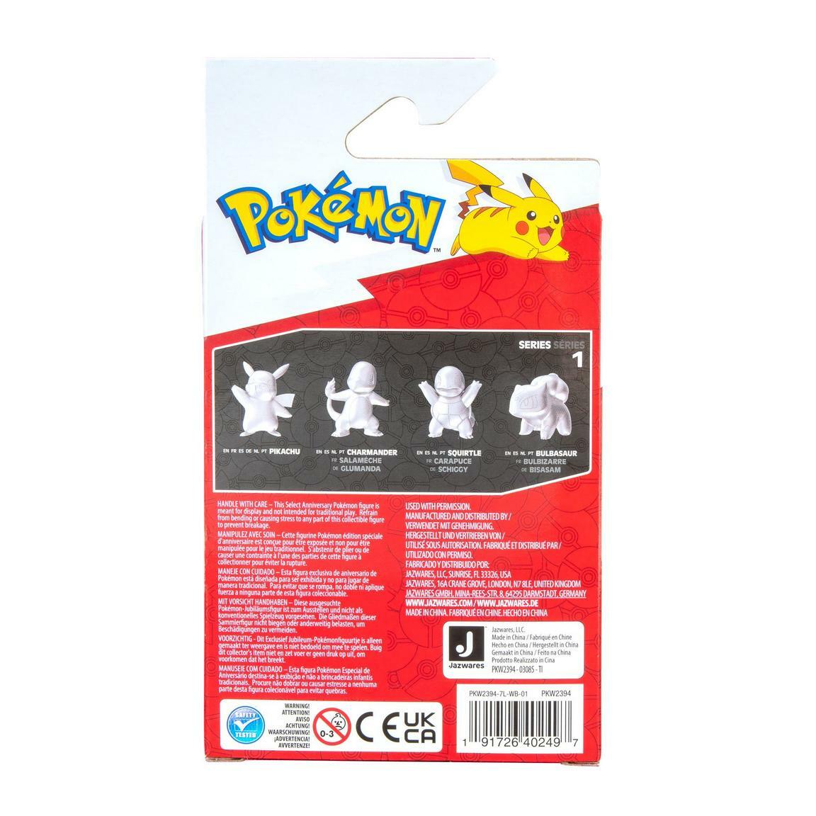 Pokemon 25th Year Anniversary Pikachu Silver Battle Figure