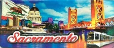 Sacramento California Foil Panoramic Fridge Magnet