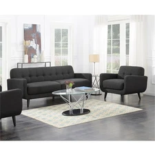 Picket House Furnishings Hailey 2 Piece Sofa Set in Charcoal
