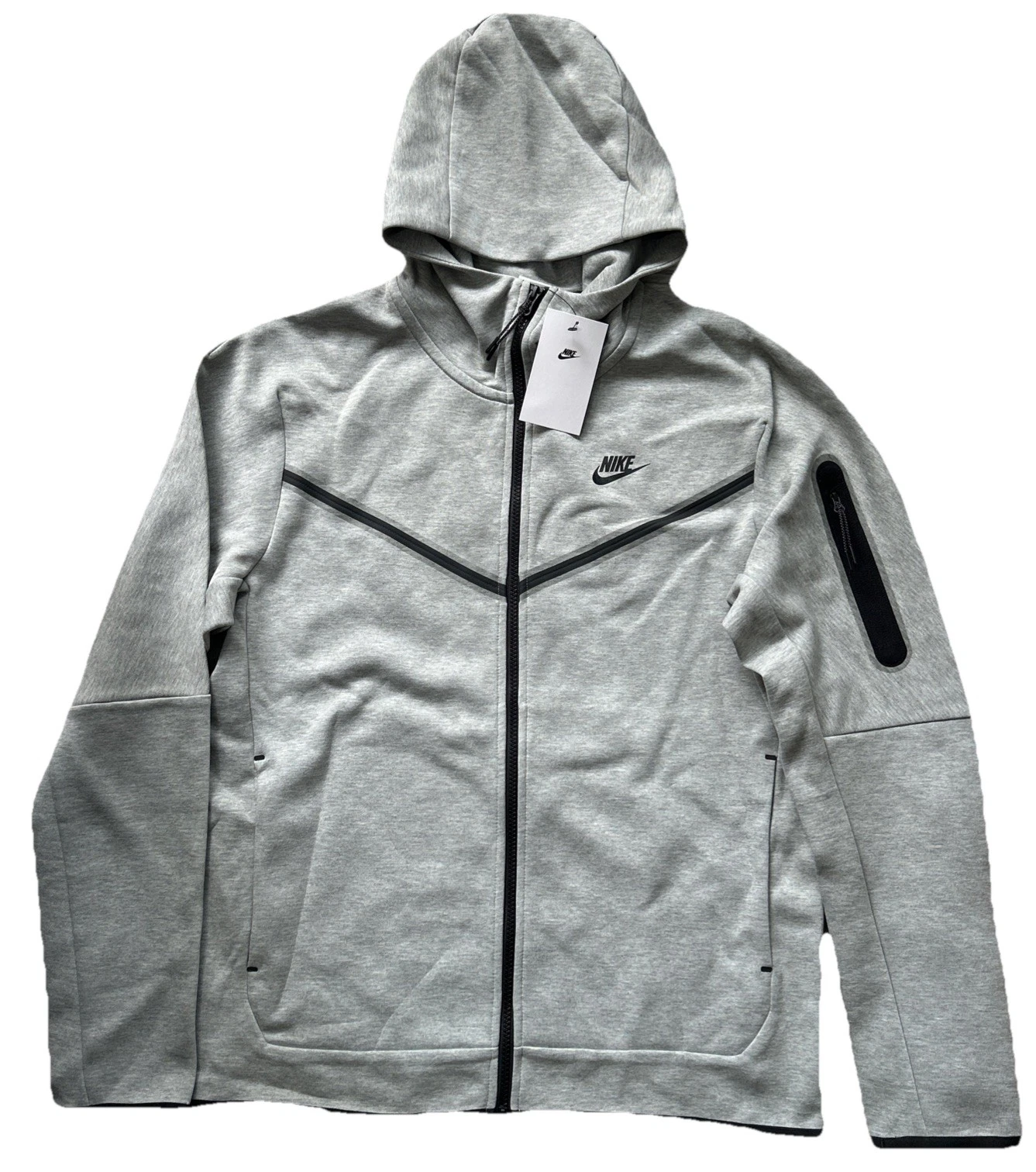 New Nike Sportswear Tech Fleece Full-Zip Hoodie CU4489 - Heather Grey - Men’s M