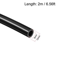 Silicone Tubing 8 mm ID X 12mm OD 6.56ft 2m Flexible Silicon Tube Air Hose Black