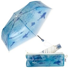 Wpc. Enoshima Aquarium Umbrella Blue Folding 50cm  Good Morning, Tank  Japan