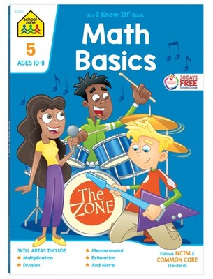 School Zone Math Basics 5 Workbook: 64 Pages, 5th Grade, Division, Order of...