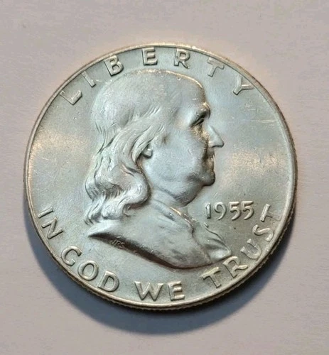 1955 Franklin Silver  Half Dollar "Bugs Bunny Variety"