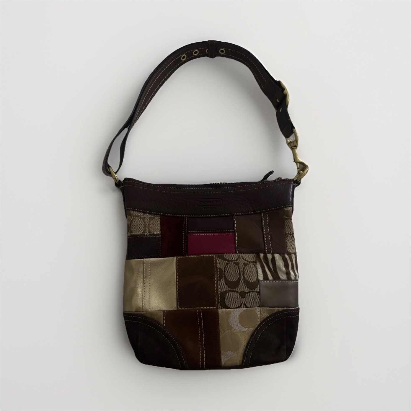 Vintage Authentic  Coach Patchwork Shoulder Bag B… - image 1