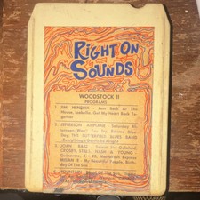 Right On Sounds Woodstock II 8-Track Cartridge Rock Live Compilation Beige
