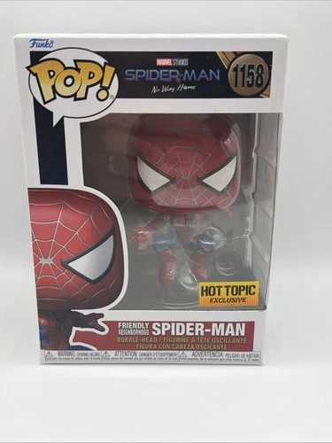 Funko Pop Marvel Spider-Man 1158 Metallic Hot Topic Exclusive Friendly Neighbor