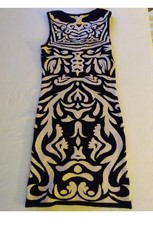 Junior Miss Sz Small Forever 21 Black Lt Beige Print Sweater Style Summer Dress