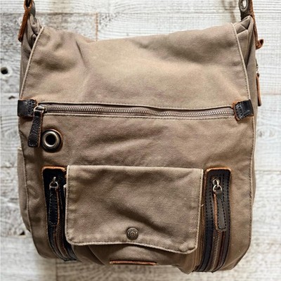 Levi's Y2K Slouchy Tan/Brown Canvas Crossbody Messenger Sling Bag