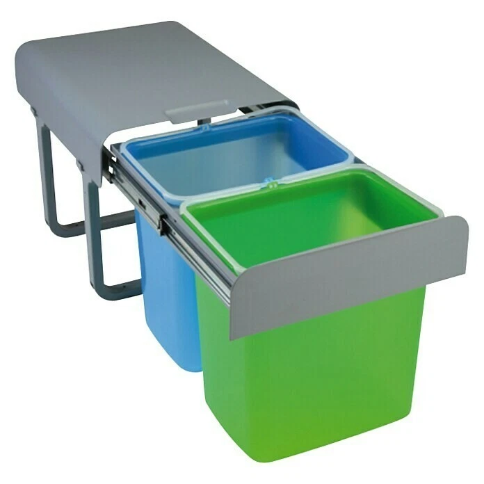 EKOTECH Einbau-Abfallsammler Ekko Front 40 Kunststoff Grau 2 x 16 Liter - Bild 4 von 4