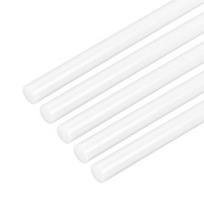 5 Pcs White Plastic Rods 6 x 406mm ABS Styrene Round Stick Round Solid Bar