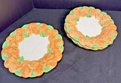 Set of 4 Fitz & Floyd Calypso Fruit Oranges 11'' Dinner Plates - READ