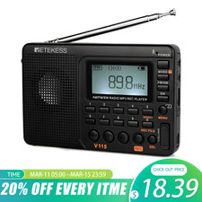V115 Portable Radio,AM/FM/SW Digital Stereo Home Radio Recorder For Senior Gift