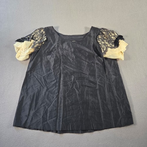 Vintage Toni Lynn Top Womens Small Black Maternity Fashions Lace Sleeve Goth 60s