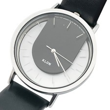KLON Skeleton Watch 40mm Black Quartz Analog Mens Vintage Authentic