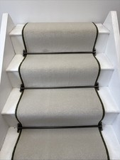 ABINGDON CARPET STAIR RUNNER 13 STEPS , 60cm Wide, HARDWEARING ( Green Edging)