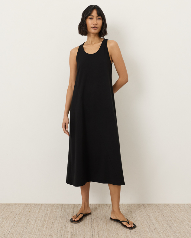 PACT Organic Fit & Flare Relaxed Tank Dress - Black