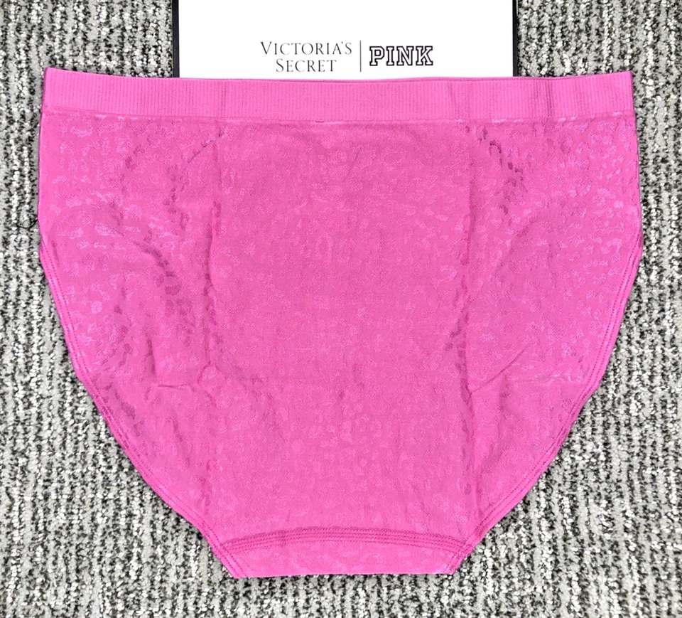 Braguita Victoria's Secret Nueva con Etiquetas Mediana Rosa Estampado de Leopardo Sin Costuras Pierna Alta Foto 4 de 4