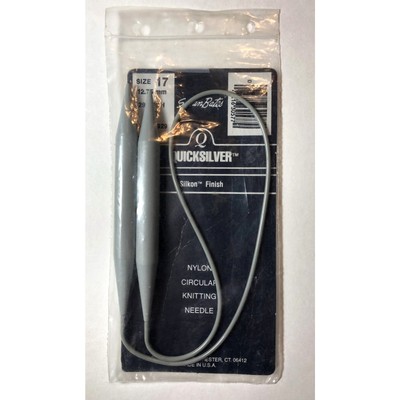 Susan Bates Quicksilver Silkon Finish Circular Knitting Needle Size 17 - 29'' vn
