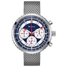 Bulova Men's Chronograph C Chronograph Quartz Silver Watch 46MM 96K101