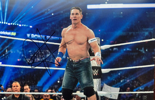 John Cena Hand Signed Wrestle Mania WWE 12x8 Photo Verified COA PSA Card Auction
