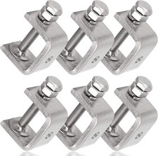 Stainless Steel C Clamps Mini 1 Inch for 1 3/16 Inch, 1 In-6pcs-30mm