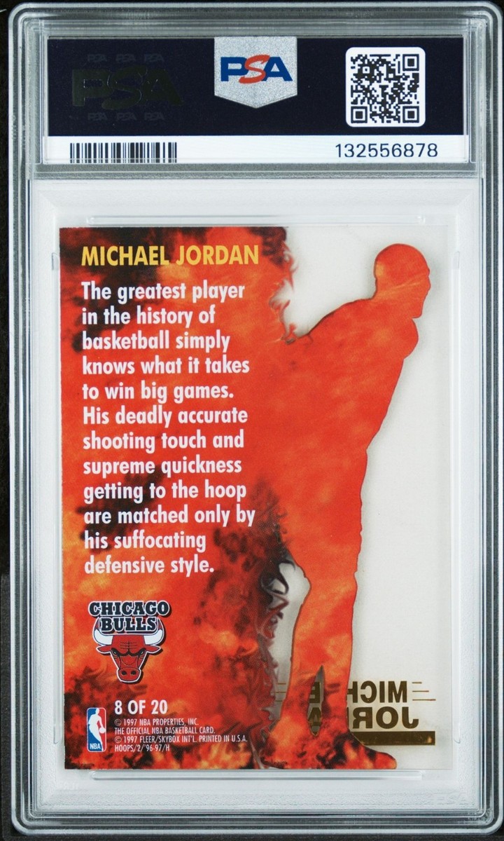 MICHAEL JORDAN 1996-97 NBA HOOPS INSERT HOT LIST CARD PSA8!BULLS G