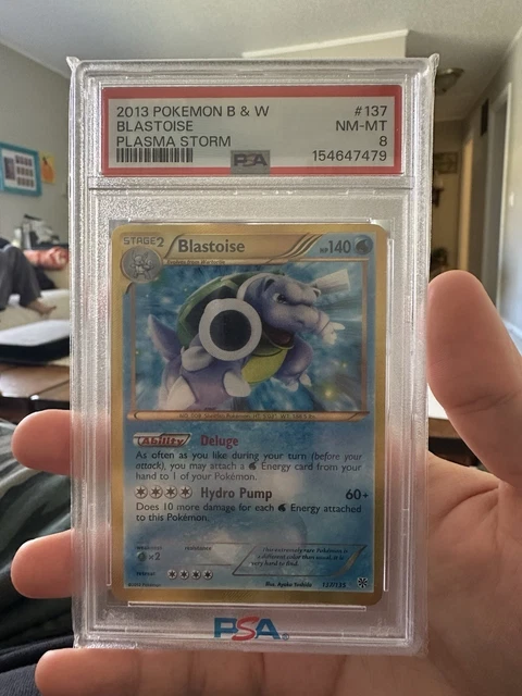 2013 Pokémon TCG Plasma Storm Blastoise 137/135 Secret Rare Holo PSA 8