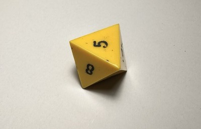 RARE Yellow Vintage Gamescience d8 opaque rpg D&D dice TSR Dungeons And Dragons