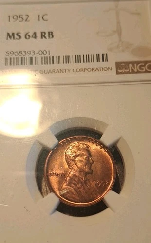 1952 Lincoln Cent NGC MS 64 RB