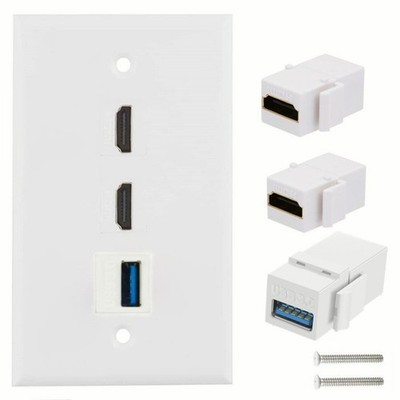 HDMI-compatible 4K USB 3.0 Wall Plate Face Panel Coupler Outlet Extender Socket