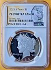 2025 S Peace Proof $1 Silver Dollar NGC PF69 Ultra Cameo w/COA & BOX