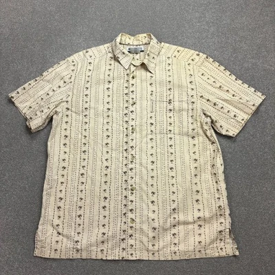 Chemise Columbia adulte petite marron boutonnée randonnée plage hawaïenne en ... - Photo 1/4