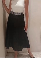 Zara Linen Blend Skirt with Belt Size S