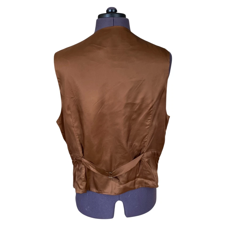 Brooks Brothers Waistcoat Suede Leather Brown Men's Large 42in - Image 3 of 4