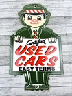 VINTAGE 12x6" Certified USED CARS GASOLINE PORCELAIN SALES & SERVICE OIL SIGN