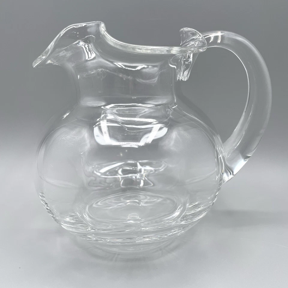 Jarro labial Tiffany & Co 28 oz cristal gelo soprado à mão com bolsa azul Devon 1998 vintage - Imagem 2 de 4