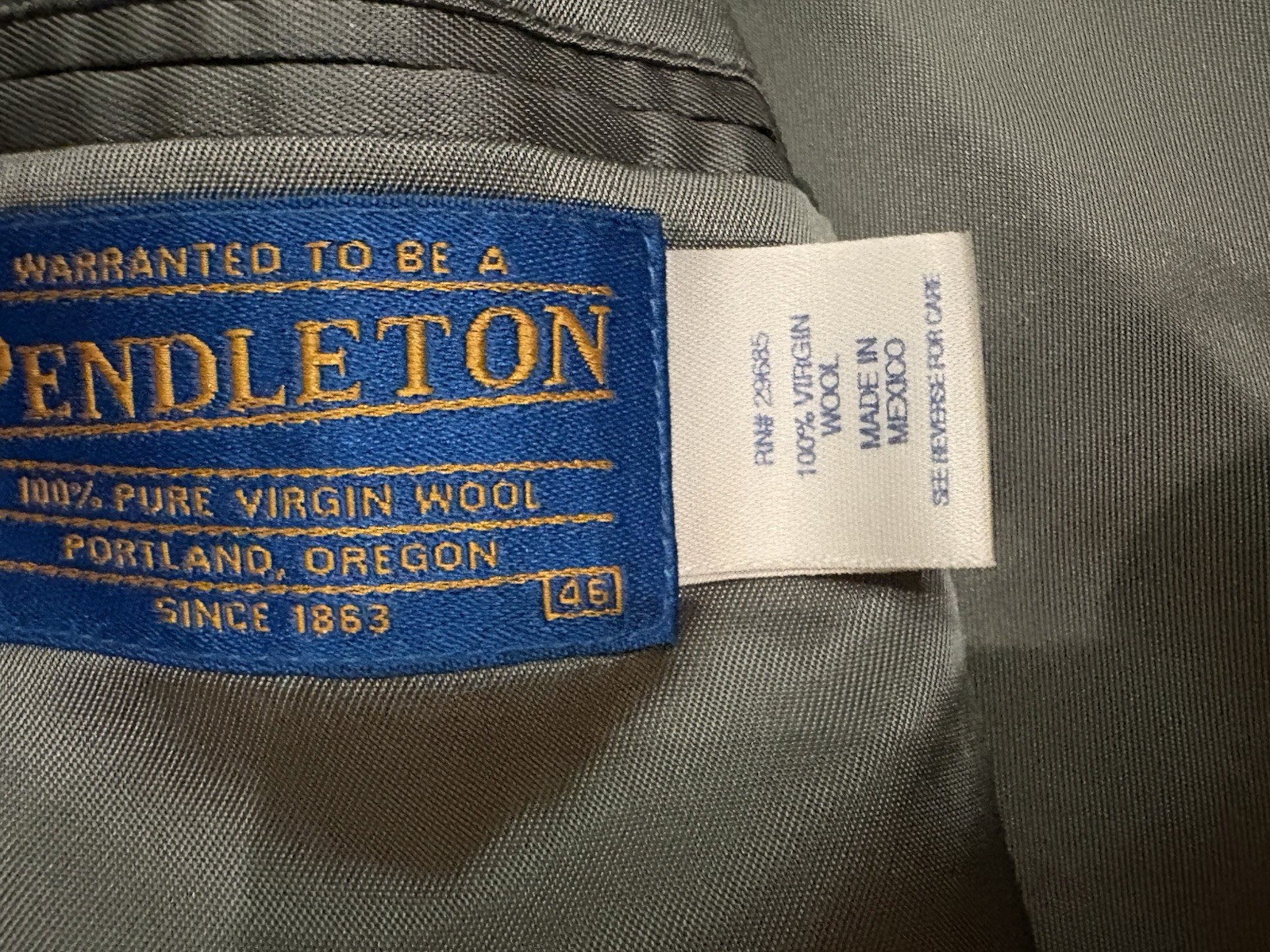 Virgin Pendleton Virgin Wool Jacket Men’s Size 46… - image 4