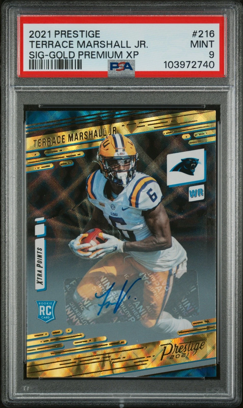 Terrace Marshall Jr. Panini Prestige #216 Signature-Gold Premium Xtra Points