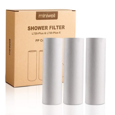 Replacements for Miniwell Shower Filter 720-Plus shower head filter with Doub 
