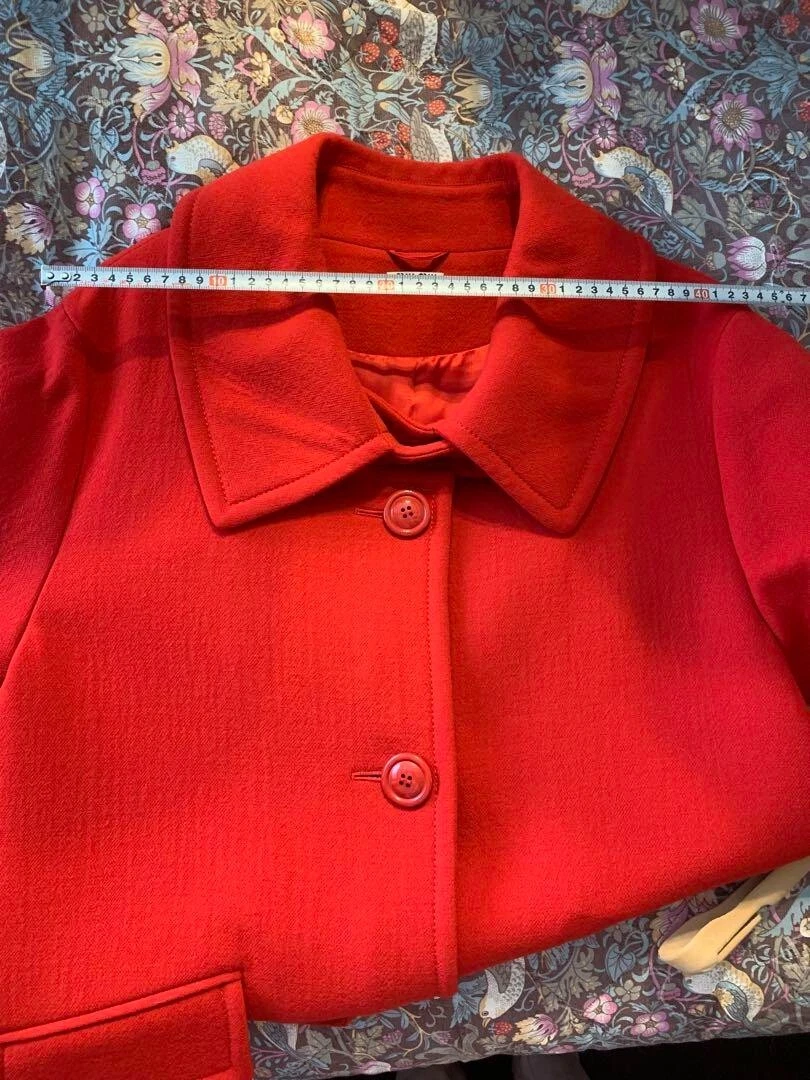 MIU MIU cappotto lungo miumiu taglia M rosso lunghezza 103 cm spalla a goccia spedito dal Giappone!! JP!