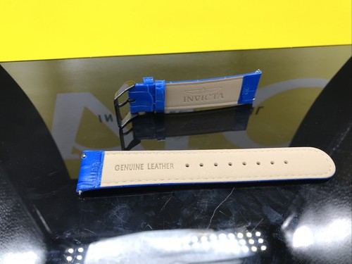NUEVO Invicta Cuero Genuino 22mm Azul Correa de Repuesto Liberación Rápida AUTÉNTICO - Imagen 2 de 3